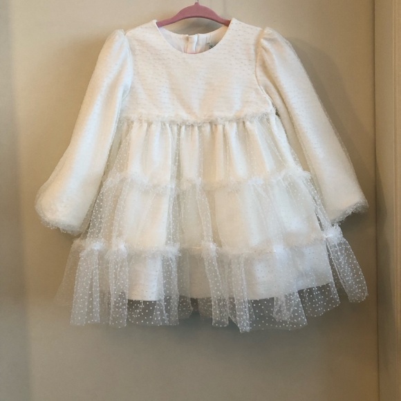 Abel & Lula Plumeti Cream Dot Tulle Dress Cream Baby Toddler 36M - Picture 5 of 9